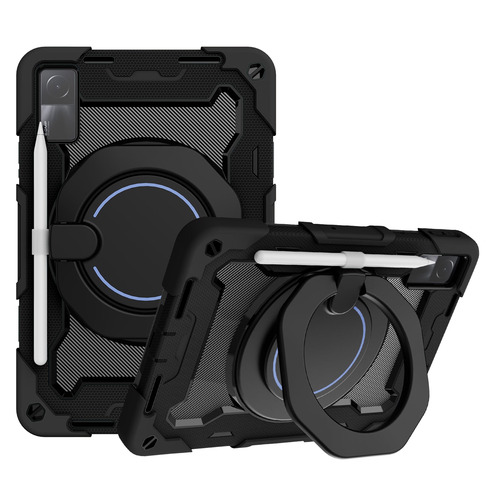 For Xiaomi Redmi Pad 10.6-inch Shock-absorbing Silicone PC Protective Case Rotating Handle-Kickstand Tablet Cover with Pencil Holder and Shoulder Strap For Xiaomi Redmi Pad 10.6-inch Shock-absorbing Silicone PC Protective Case Rotating Handle-Kickstand Tablet Cover with Pencil Holder and Shoulder Strap